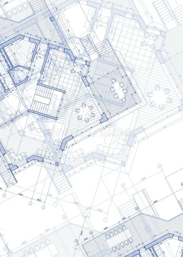 Pale technical floor plan